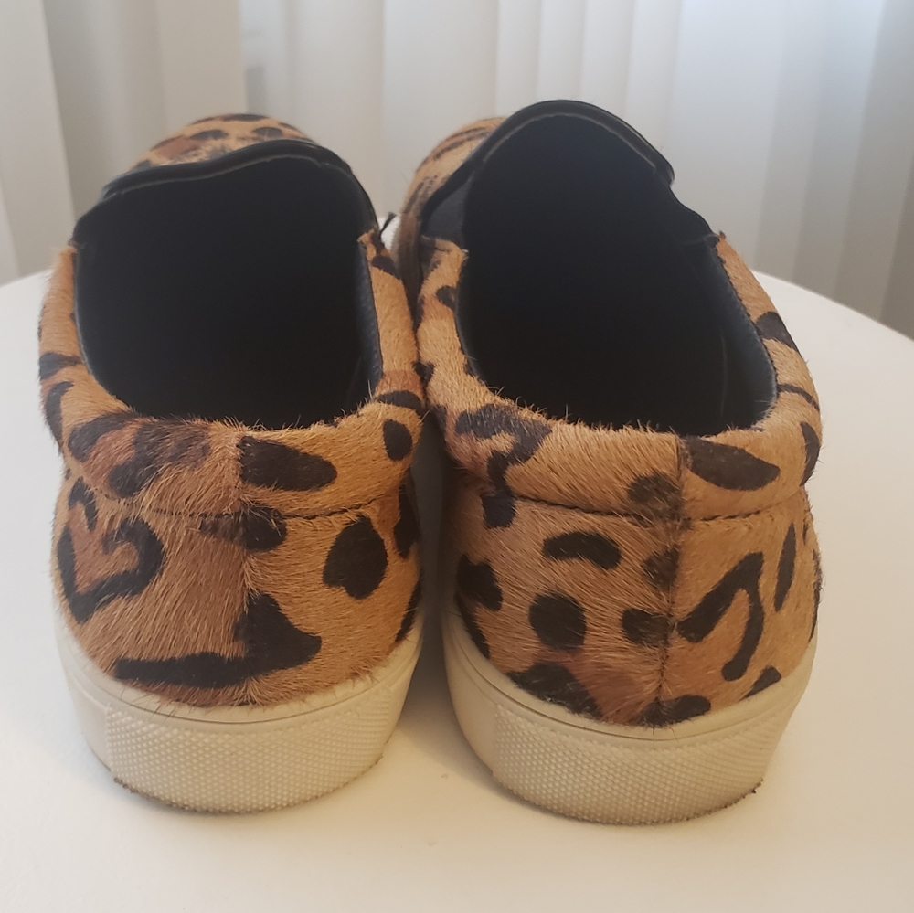 Steve Madden cow hide Leopard print flat shoes, sz 38.5 - Picture 4 of 7